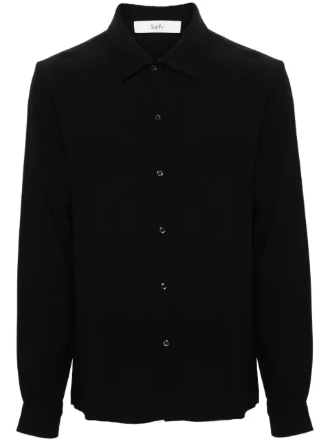 Séfr crepe long-sleeved shirt Black SENSEBLACKCREPE