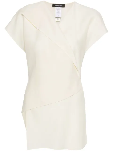 Fabiana Filippi V-neck wrap blouse Neutrals TPD274F597D6690000