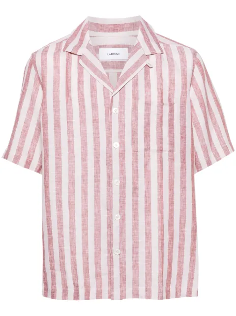 Lardini striped linen shirt Brown EQKLOPEQC1794