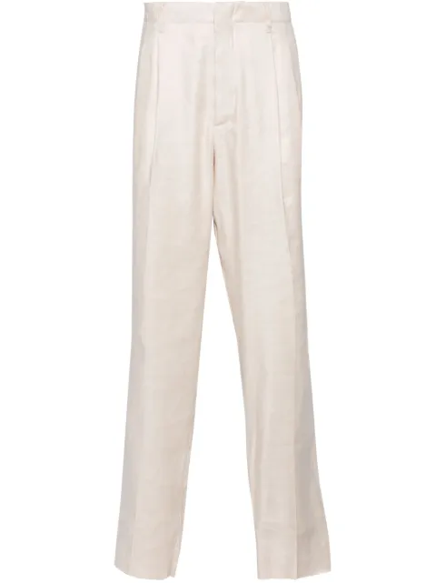 Lardini linen-blend tapered trousers Neutrals EQATOSEQSK62422