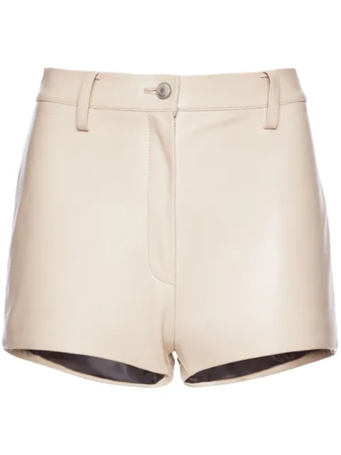 Magda Butrym high-waist leather mini shorts Neutrals 253424