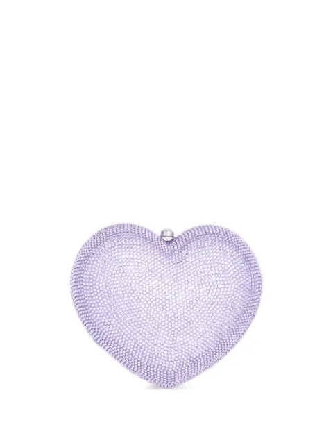 Judith Leiber L'Amour Petit Coeur crystal-embellished heart-shaped clucth bag Purple M32002