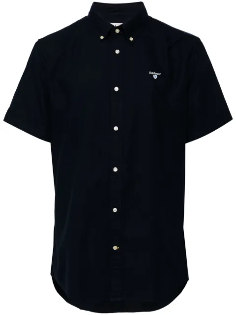 Barbour embroidered-logo cotton shirt Blue MSH5313