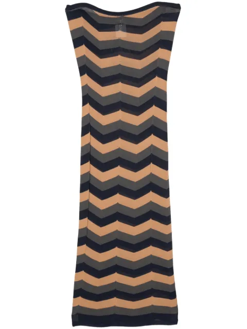 Versace Pre-Owned 2000s chevron-knit midi dress Blue VER450SP