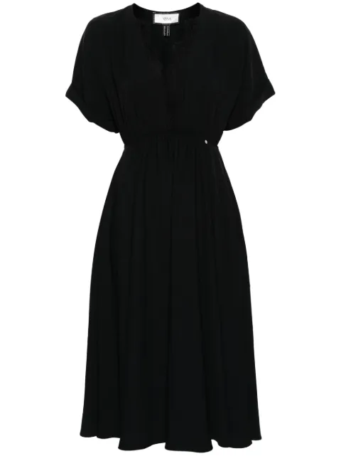 NISSA lace-detail midi dress Black RZ14879