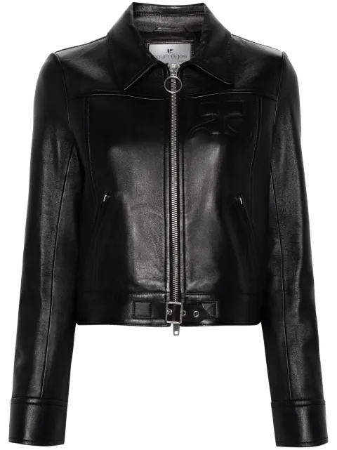 Courrèges Iconic zip-up leather jacket Black 124LBL149CV0005