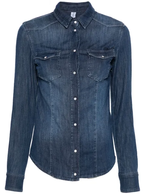 LIU JO denim shirt with embroidery Blue UXX046D4051