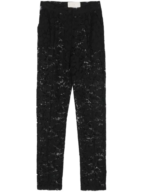 Loulou floral-lace tapered trousers Black 500133
