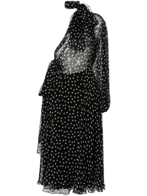 Dolce & Gabbana polka-dot chiffon midi dress Black F6JFLTIS1UI