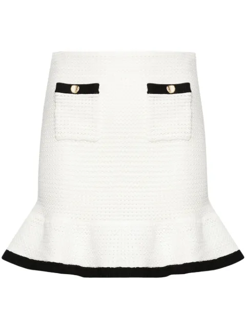 Self-Portrait sequinned crochet miniskirt White SS24217SK