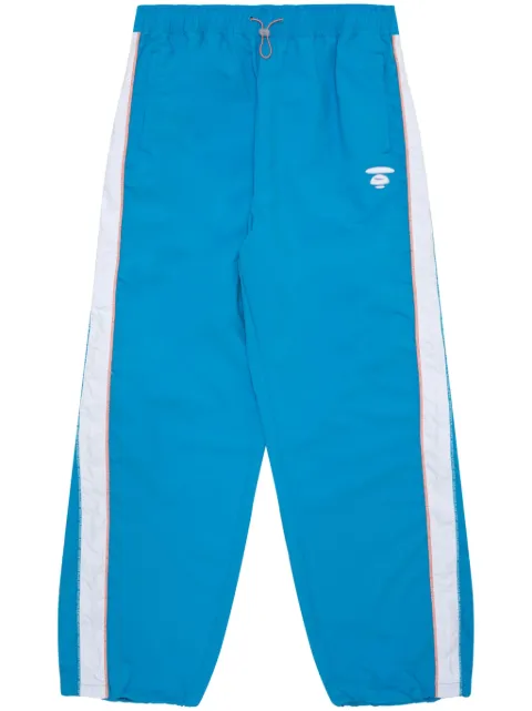 A BATHING APE® Milo-embroidered wide-leg trousers Blue APTB603XXM