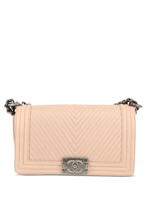 CHANEL Pre-Owned 2014 mini Boy Chanel shoulder bag Pink 405998