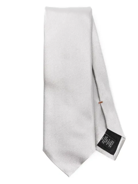 Zegna pointed-tip silk tie Grey 1P7Z6D60TA6