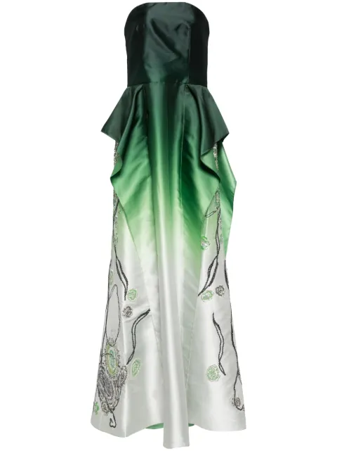 Saiid Kobeisy gradient-effect taffeta strapless dress Green RTWFW232442
