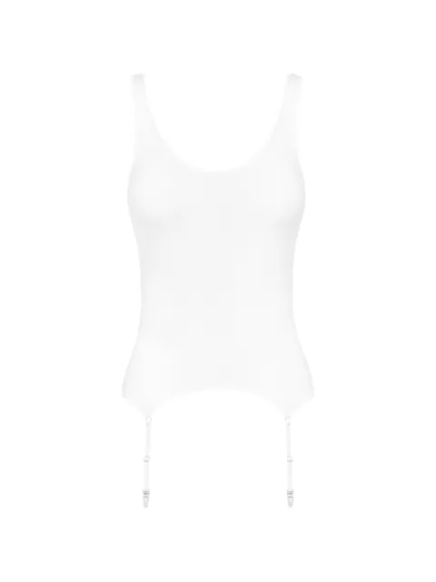 Maison Close La Femme Amazone suspenders-detail tank top White 562202