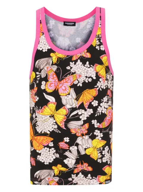 DSQUARED2 floral-print tank top Black D9D095210ISA01