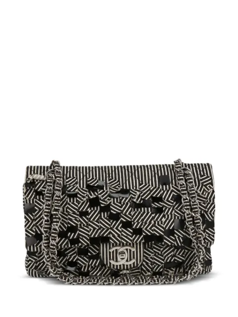 CHANEL Pre-Owned 2008 Timeless striped shoulder bag Black 405073