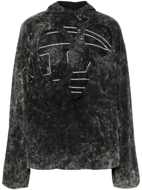 Diesel S-Mar-Peeloval cotton hoodie Black A136380DQAM