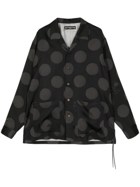 Mastermind World polka-dot silk shirt Black MW23S10SH030338