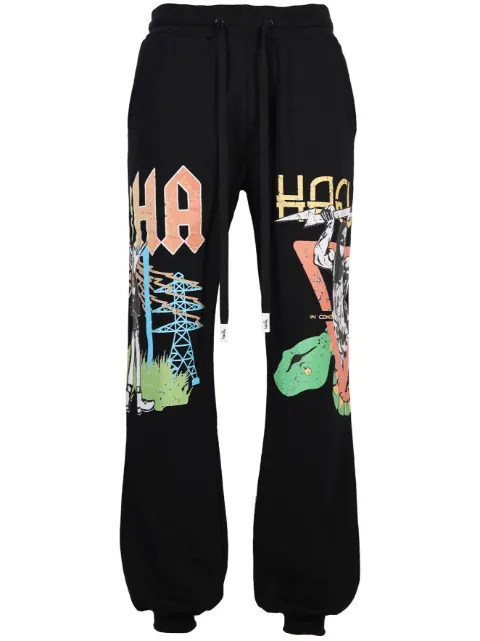 Haculla Crow Royale wide-leg track pants Black HA08BDKB04