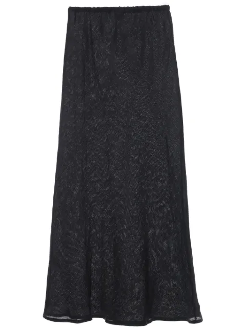 Baserange semi-sheer linen maxi skirt Black SKDYSL000