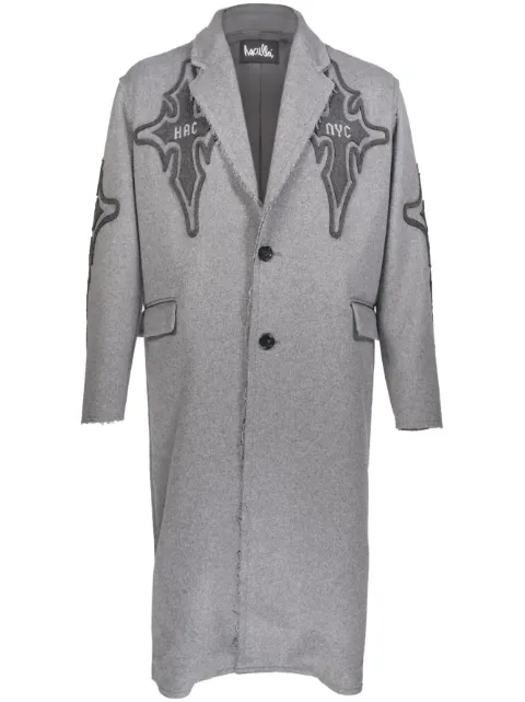 Haculla Praising wool single-breasted coat Grey HA08BDX04