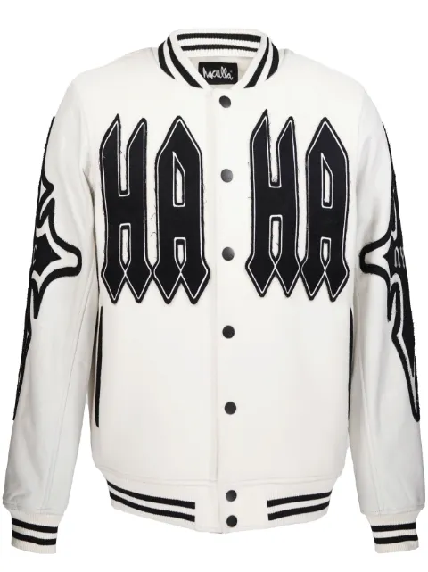 Haculla Praising logo-appliqué jacket White HA08BDX05