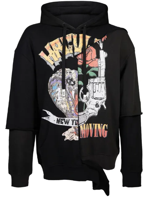 Haculla Crown Royal asymmetric hoodie Black HA08BDKH01
