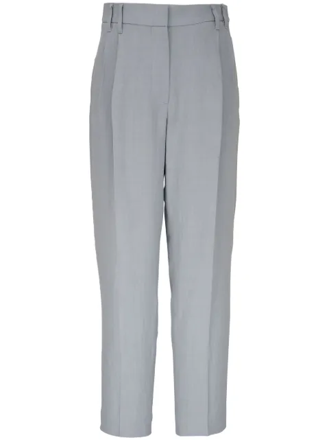 Brunello Cucinelli Monili chain-embellished tapered trousers Blue MH126P8292C9599
