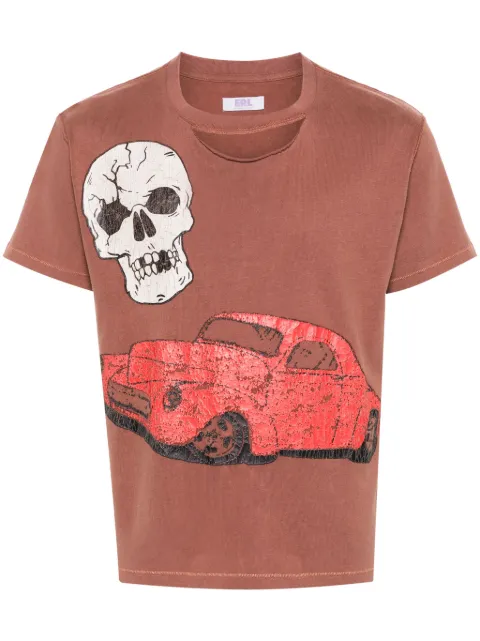 ERL skull-print cotton T-shirt Brown ERL08T005
