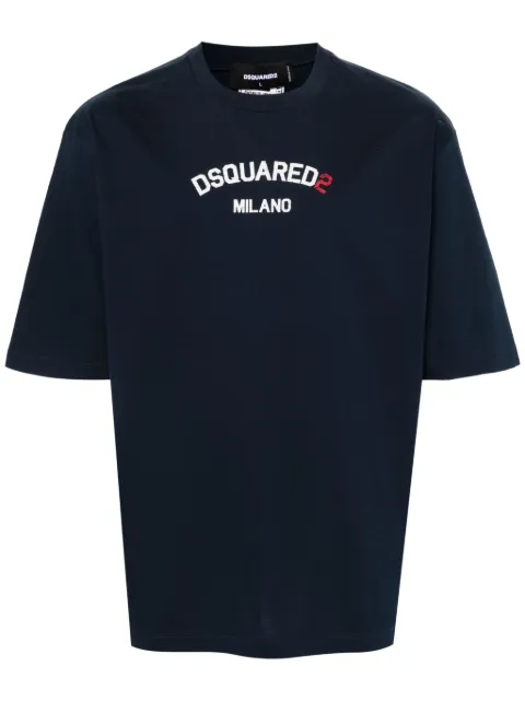 DSQUARED2 logo-print cotton T-shirt Blue S74GD1268S23009