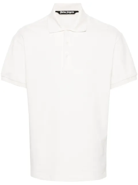 Palm Angels embroidered-logo polo shirt Neutrals PMGB012R24FAB0010303