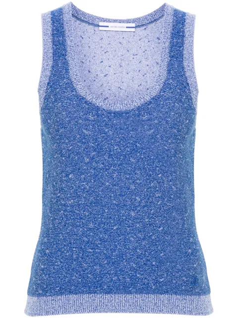 Jacob Cohën logo-embroidered bouclé top Blue VSTT0611XA139