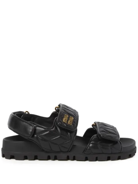 Miu Miu quilted leather sandals Black 5X135EF01088T