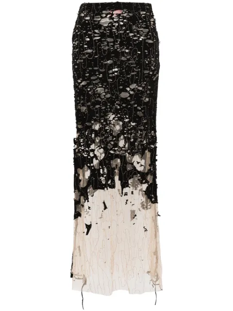 Diesel O-Leena devoré-tulle skirt Black A146480ANAW