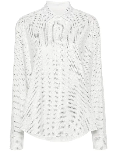 Giuseppe Di Morabito crystal-embellished poplin shirt White 02PSTO240FC02289
