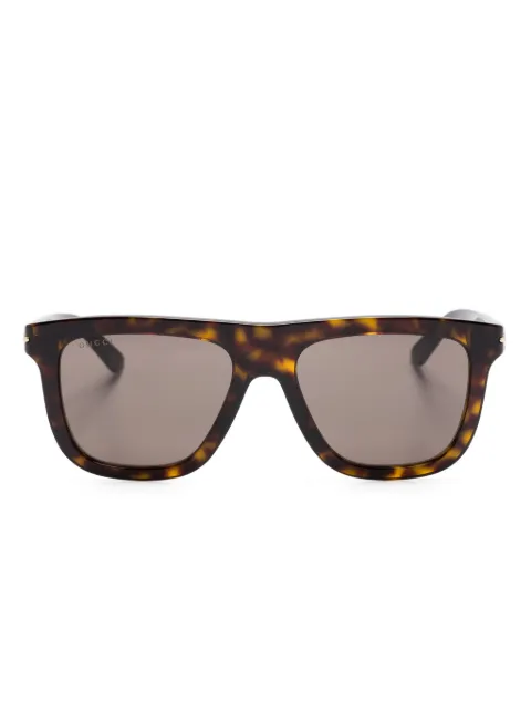 Gucci Eyewear tortoiseshell-effect rectangle-frame sunglasses Brown GG1502S002