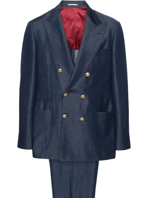 Brunello Cucinelli double-breasted suit Blue MB404LDBHEC189
