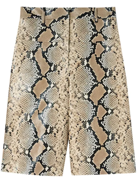 Jil Sander python-effect leather Bermuda shorts Brown J03KA0213J07190