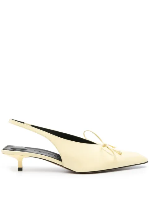 Jacquemus 40mm Cubisto leather pumps Yellow 241FO1384036205