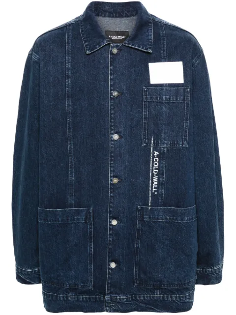 A-COLD-WALL* logo-print denim jacket Blue ACWMH056