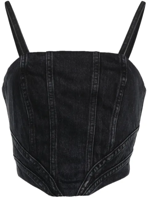 AMIRI corset crop top Black PS24WDF007
