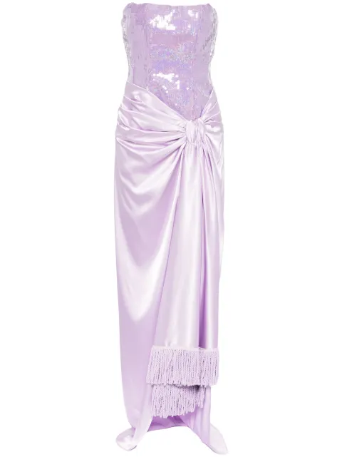 Bronx and Banco Gina sequinned satin gown Purple BB19041