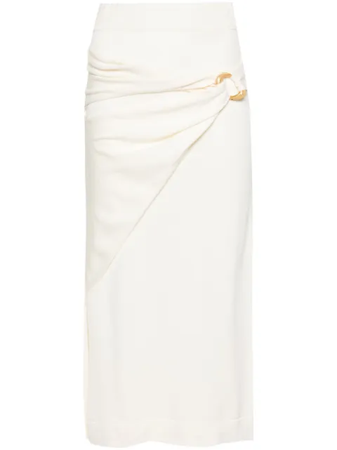 Jil Sander A-line fine-knit midi skirt Neutrals J01MA0139J14699
