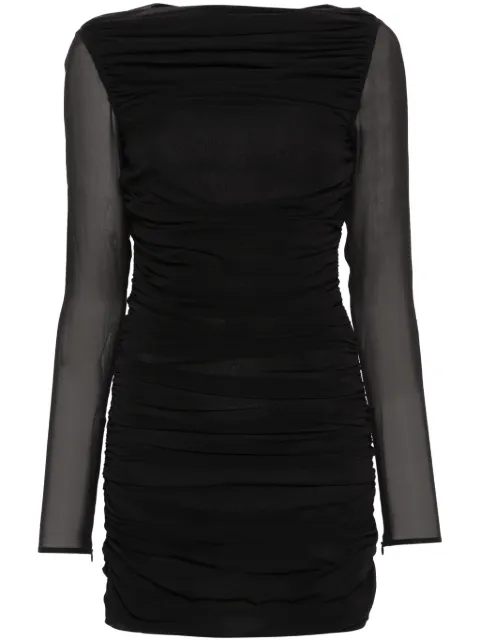 THE ANDAMANE Petra ruched mini dress Black T150138A
