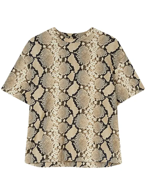 Jil Sander snakeskin-print cotton T-shirt Brown J03GC0119J20178