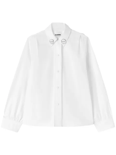 Jil Sander jewel-clip cotton shirt White J03DL0142J45002
