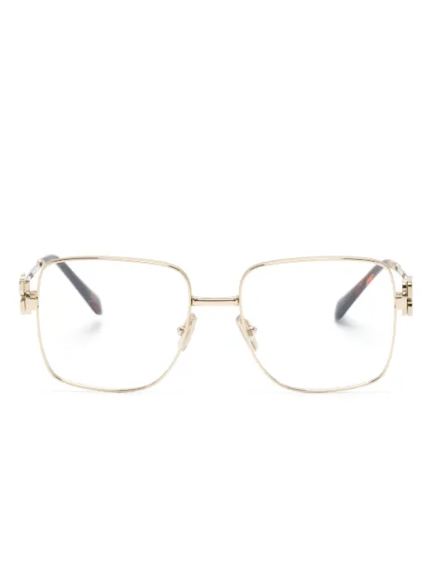 Miu Miu Eyewear logo-lettering square-frame glasses Gold MU51XV