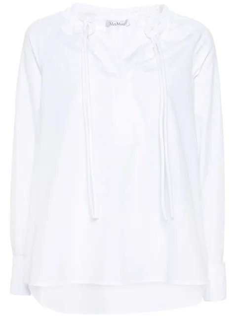 Max Mara Ario cotton drawstring fastening shirt White 2411191052600