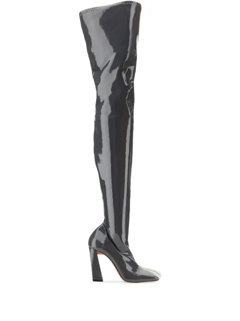 Amina Muaddi Marine boots Grey 10S344474MAR